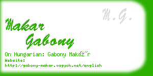 makar gabony business card